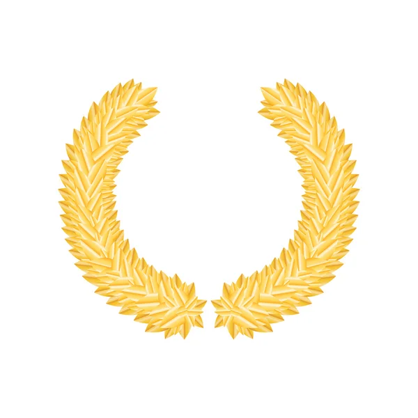 Feuille de laurier couronne d'or — Image vectorielle