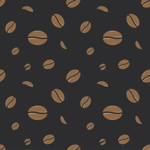 Patrón de granos de café sin costura — Archivo Imágenes Vectoriales