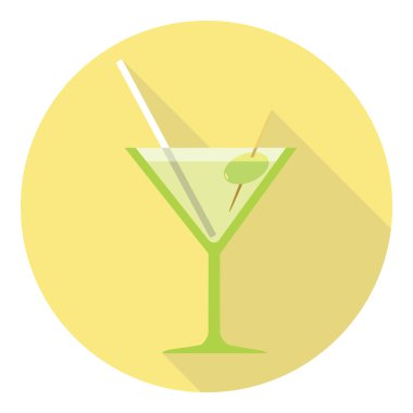 Martini bardağı zeytin ile