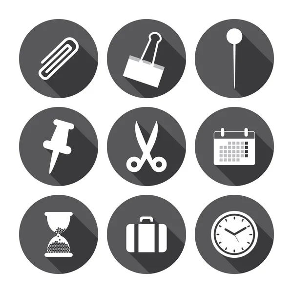 Office Icons zwart-wit serie — Stockvector