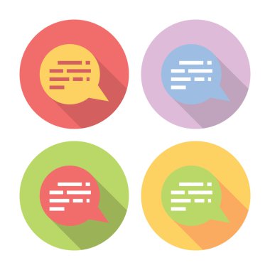 Sohbet konuşma balonu düz Icons Set