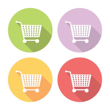 alışveriş sepeti düz Icons set