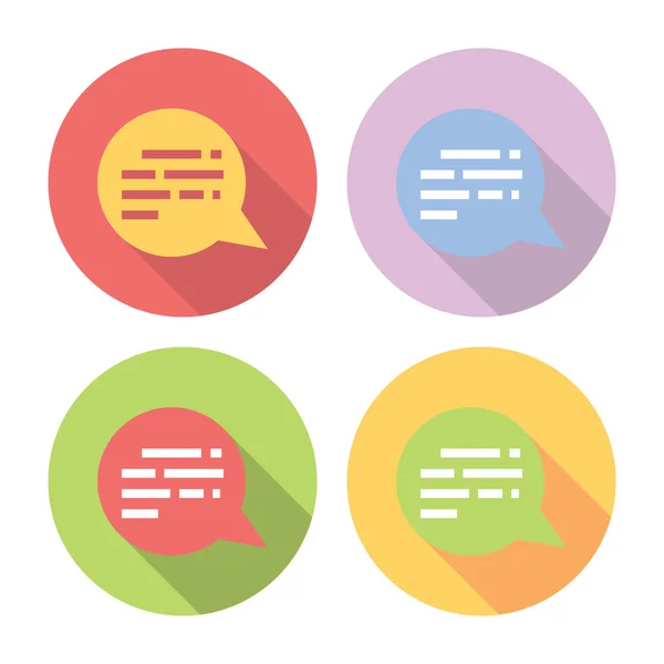 Chat Speech Bubble Flat Icons Set — Stock Vector