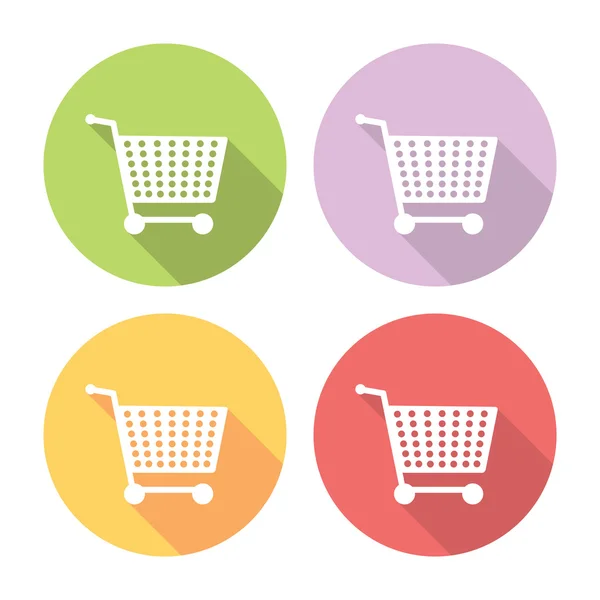 Carrello shopping set icone piatte — Vettoriale Stock