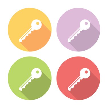 Kapı kilit anahtar düz Icons Set