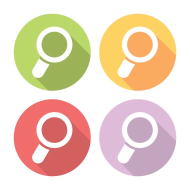 Büyüteç cam düz Icons Set