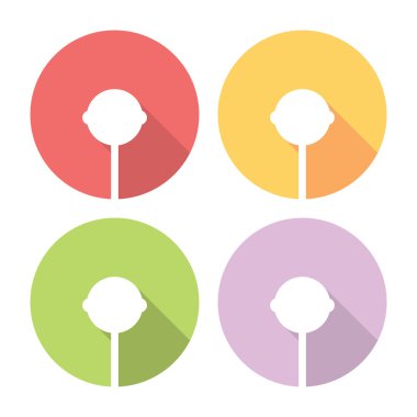 Lolipop şeker düz Icons Set