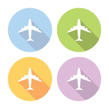 uçak düz Icons set