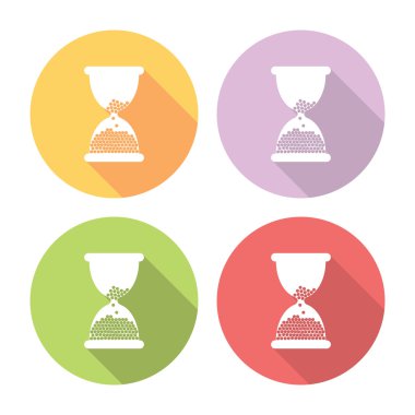 Kum saati düz Icons Set