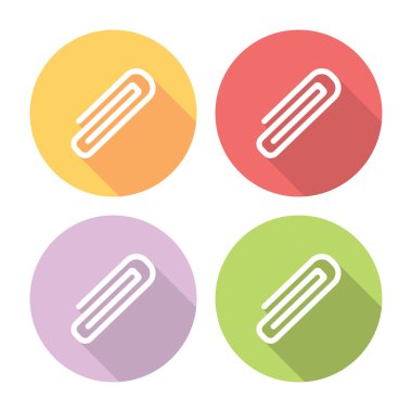 Ataş düz Icons Set