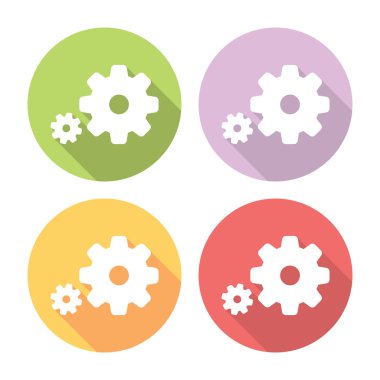 Ayarları vites düz Icons Set