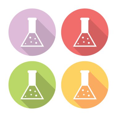Bilim laboratuvar şişesi düz Icons Set