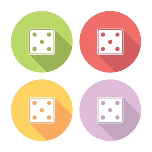 Dice Cube Flat Icons Set — Stock Vector