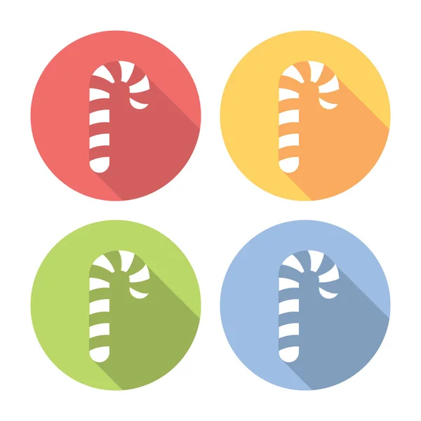Set di icone piatto di caramelle natalizie — Vettoriale Stock