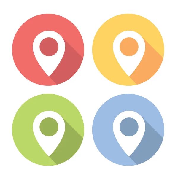 Kaart locatie navigatie Marker platte Icons Set — Stockvector