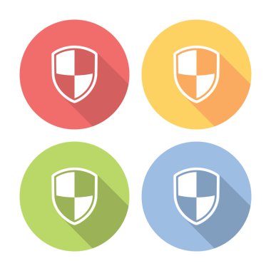 Kalkan koruma amblemi düz Icons Set