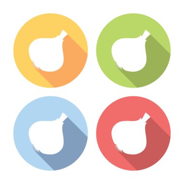 Sarımsak sebze düz Icons Set