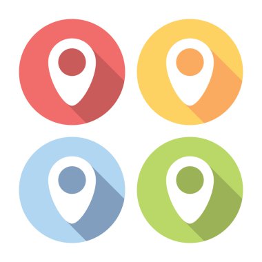 Konum işaretçisi PIN düz Icons Set harita