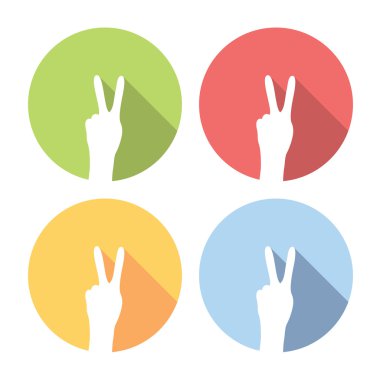 Zafer eller düz Icons Set