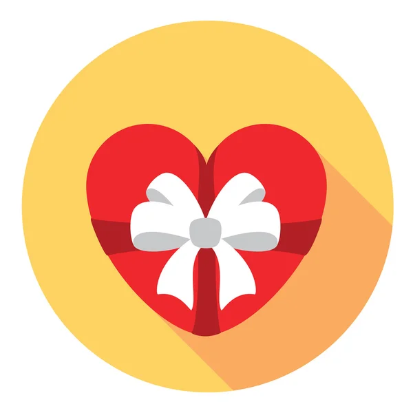 Heart Gift Flat Icon — Stock Vector