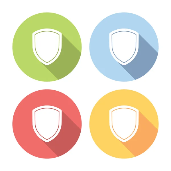 Security Protection Shield Flat Icons Set — Stock Vector