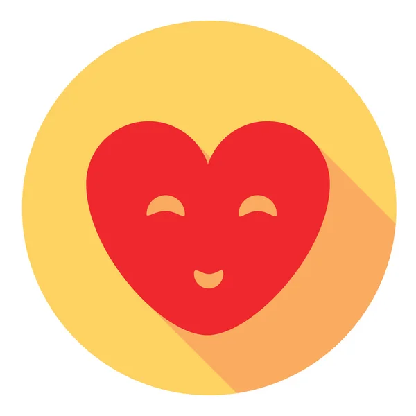 Smiling Heart Flat Icon — Stock Vector