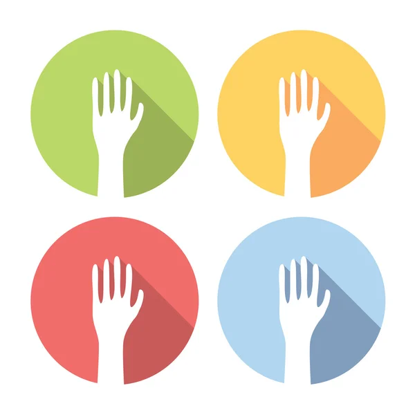 Ensemble d'icônes plates mains votantes — Image vectorielle