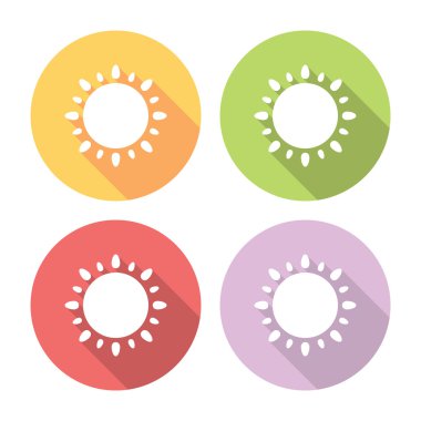 Güneş sembolü düz Icons Set