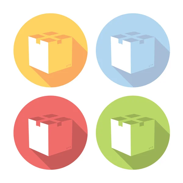 Dodání Box ploché ikony Set — Stockový vektor