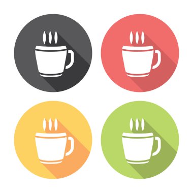 Kahve fincanı düz Icons Set
