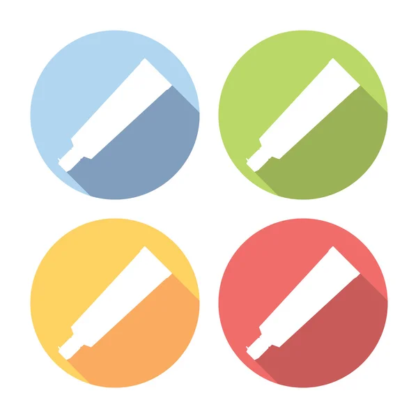 Set de iconos planos de cuidado dental con pasta de dientes — Vector de stock