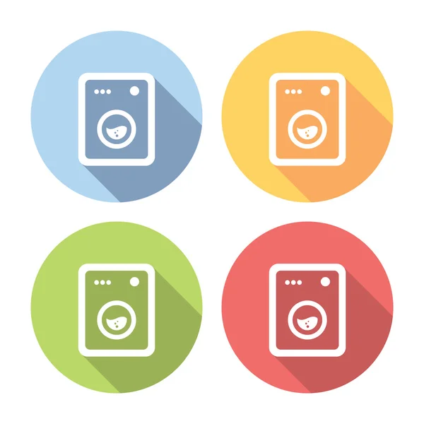 Wasmachine platte Icons Set — Stockvector