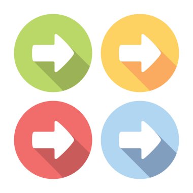 İleri doğru yönde düz Icons Set