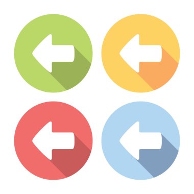Sol yön düz Icons Set