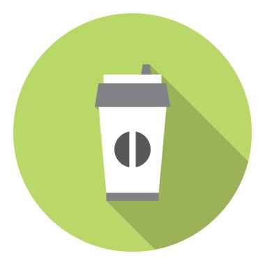 Kahve kağıt bardak düz simgesi