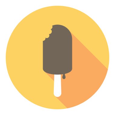 Dondurma çikolatalı düz simgesi olan