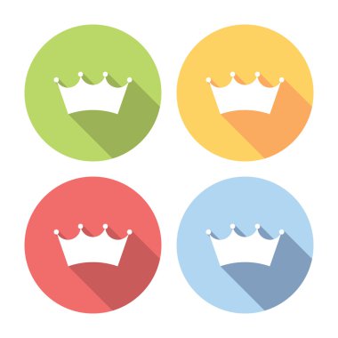 Royal hanedan Crown düz Icons Set