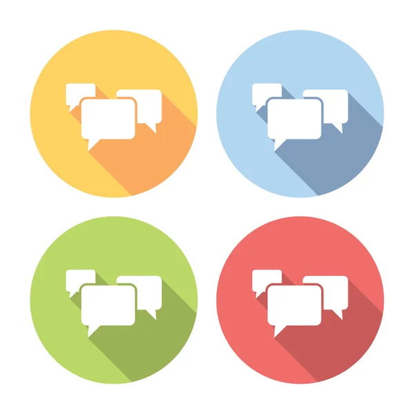 Chat Dialog Group Flat Icons Set — Stock Vector