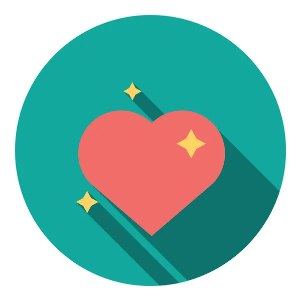 Heart With Sparks Flat Icon — Stock Vector
