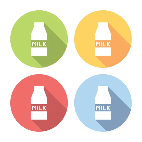 ミルク カートン パッケージ フラット アイコン セット — ストックベクタ