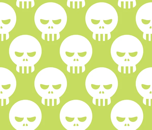 Seamless Halloween Human Skeleton Skull Pattern — Stock Vector