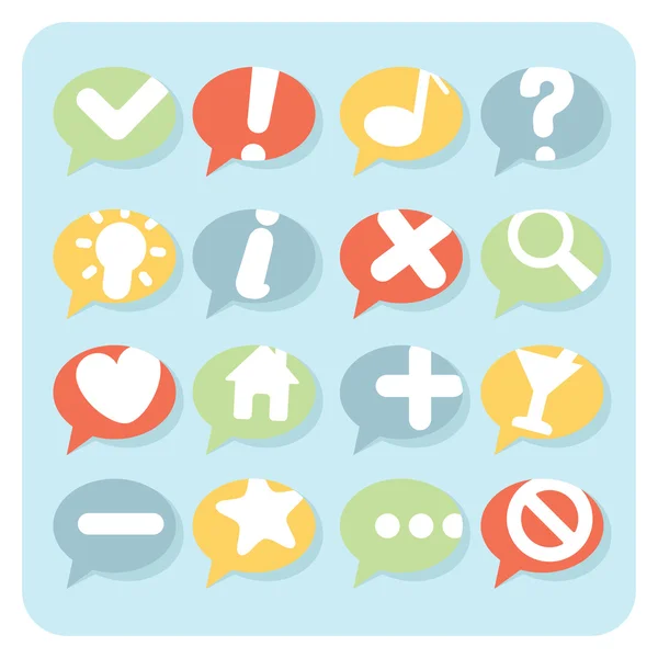 Flat Style Navigation Icons Speech Bubbles — Stock Vector