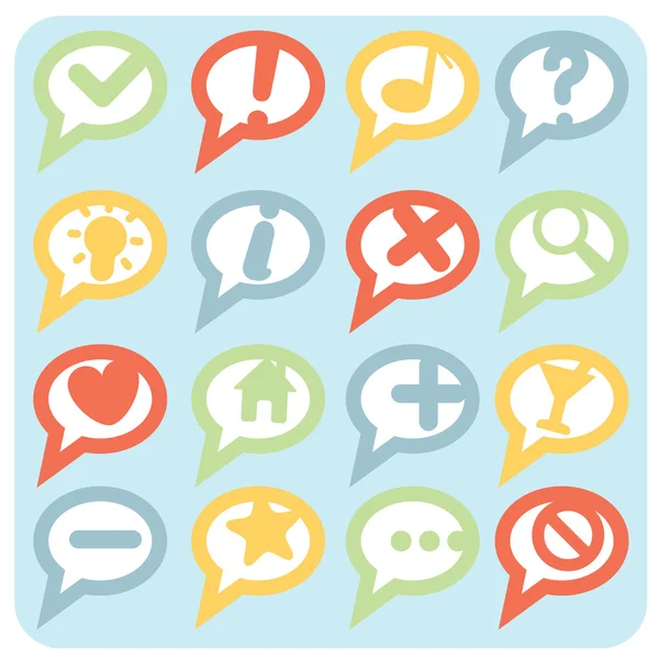Flat Style Variations Navigation Icons Speech Bubbles — Stock Vector