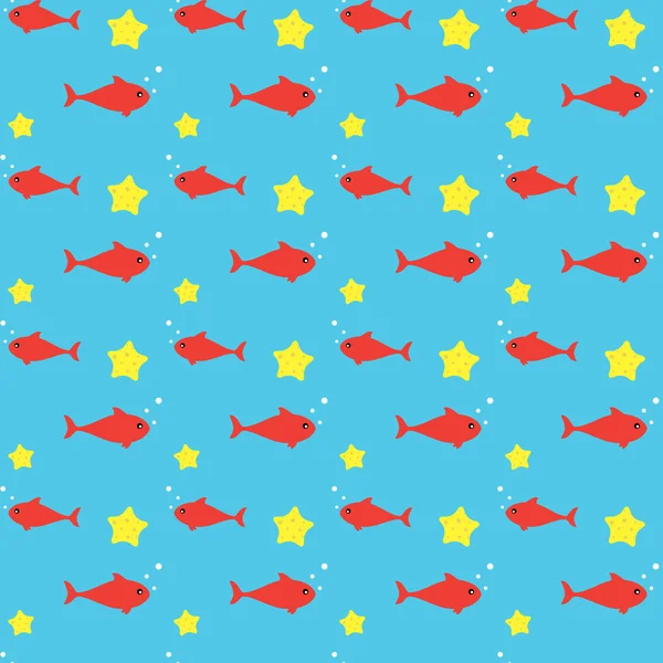 Fish Seamless Pattern — Stock Vector