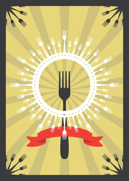 Tenedor Sun Kitchen Cutlery Card — Archivo Imágenes Vectoriales