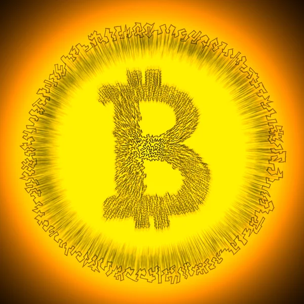 Логотип криптовалюты Bitcoin — стоковое фото