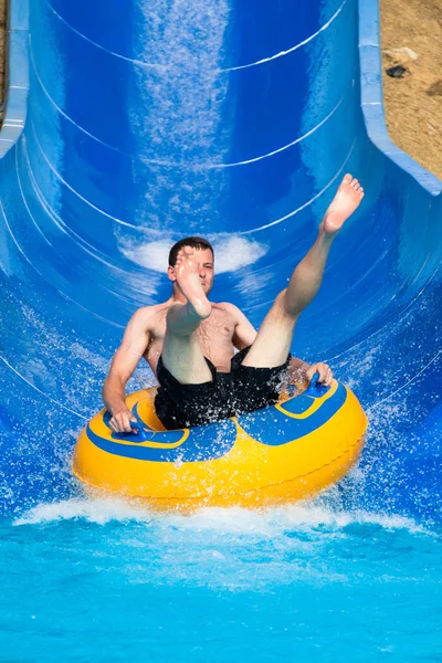 Man at aqua park — Stock Photo, Image