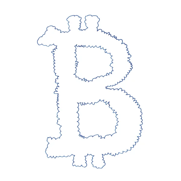 Bitcoin chmura symbolu rysunek — Zdjęcie stockowe