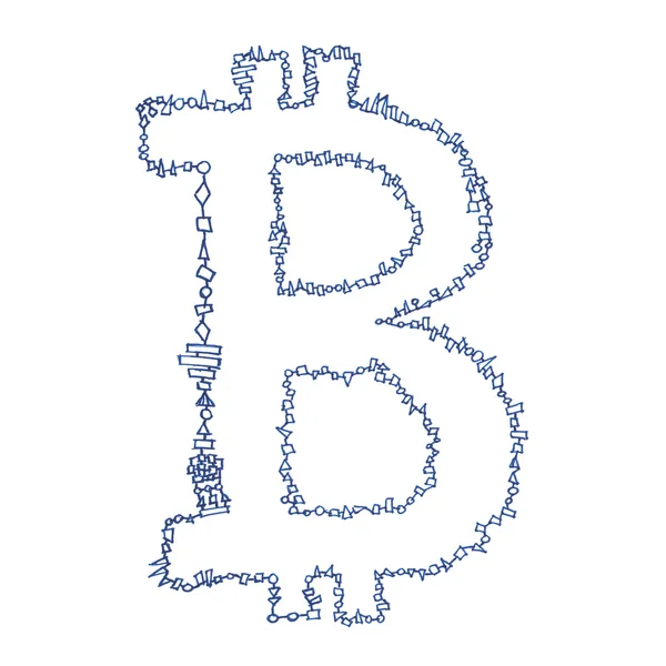 Rysunek symbol Bitcoin — Zdjęcie stockowe