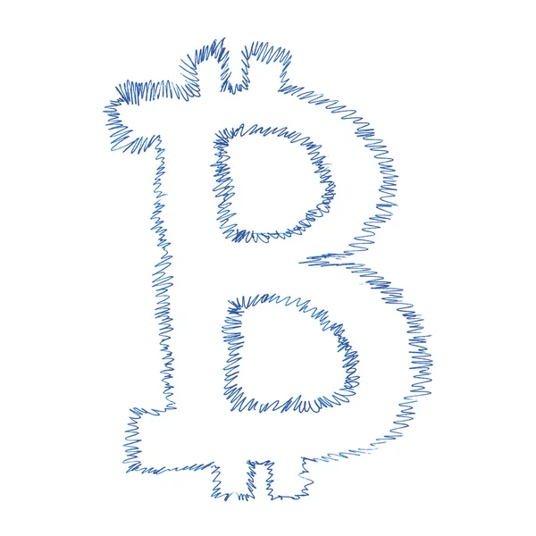 Pismo symbol Bitcoin — Zdjęcie stockowe